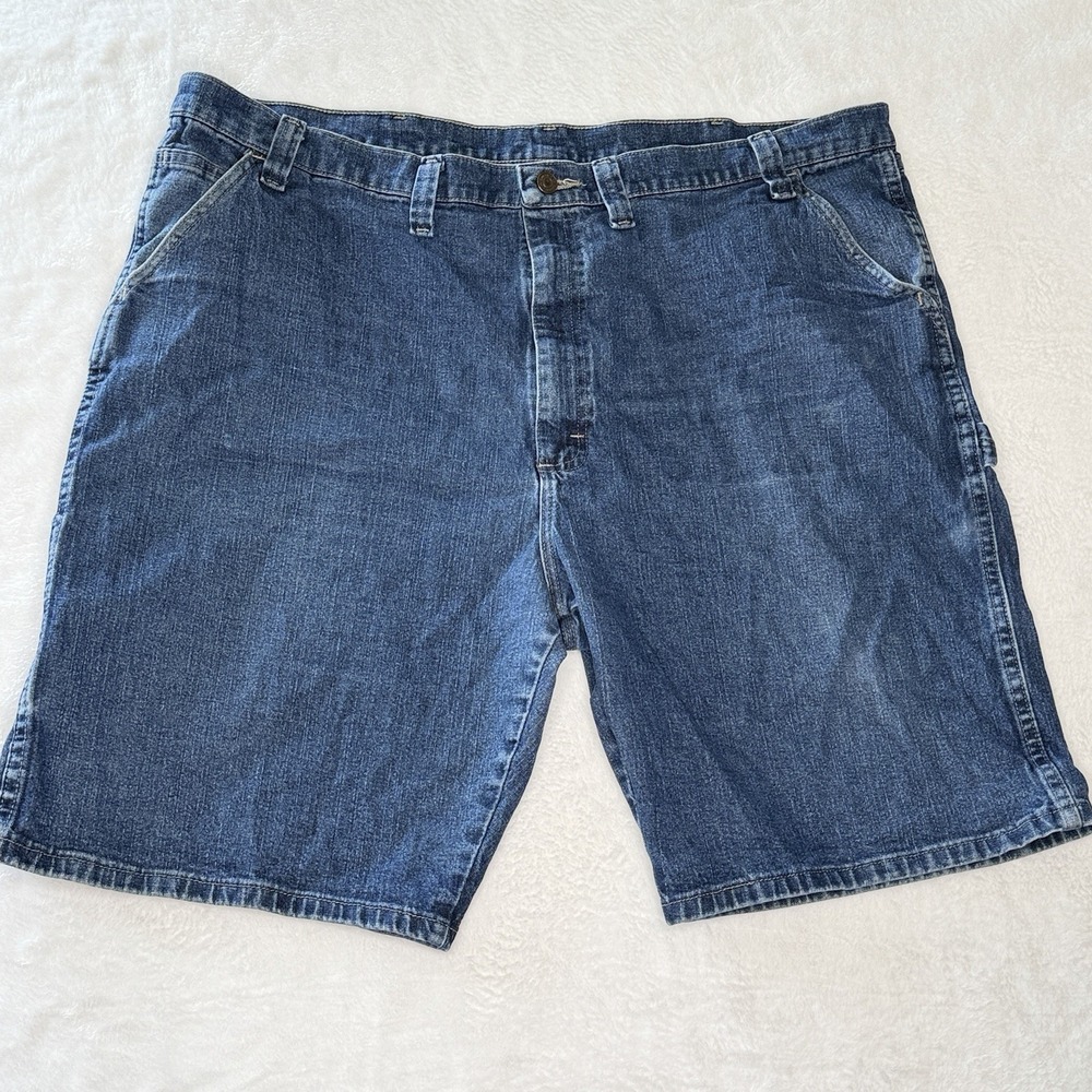 Wrangler Y2K Carpenter Denim Shorts Mens 46 Baggy Jorts Utility Workwear Blue